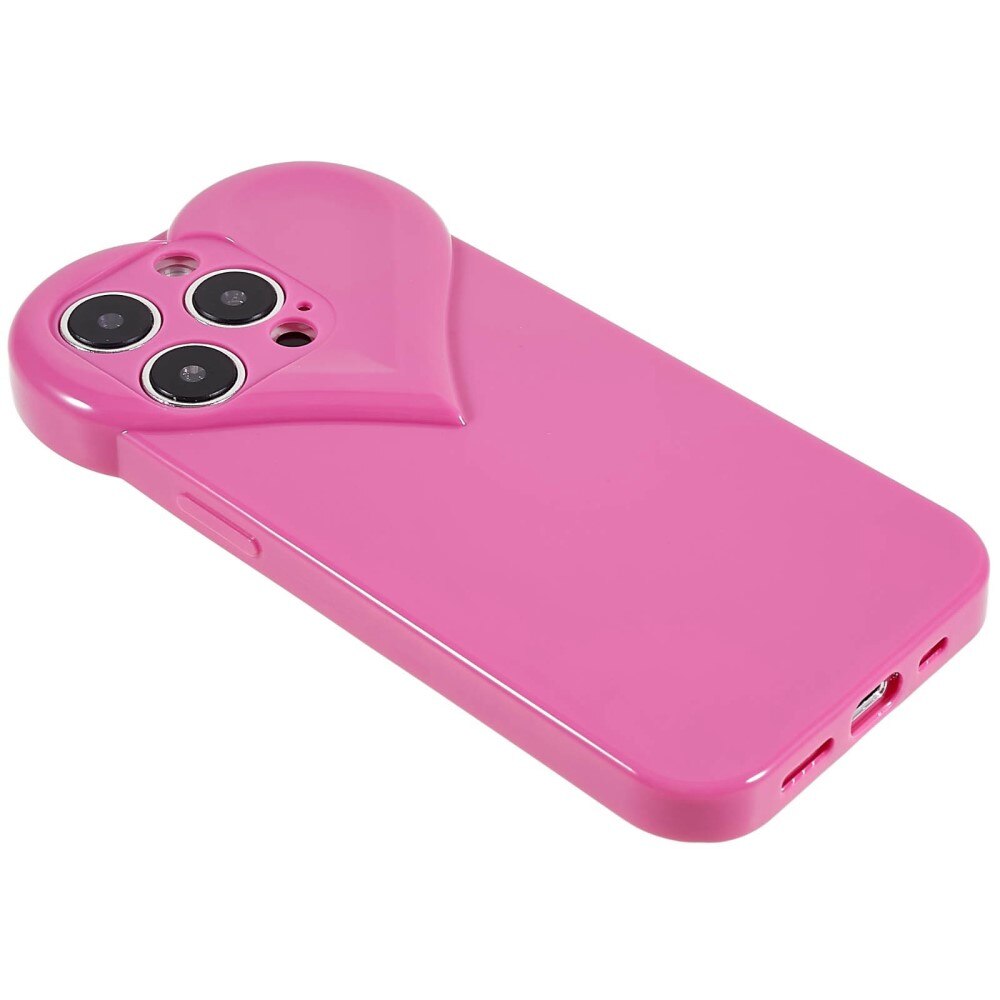 Funda TPU Corazón iPhone 14 Pro rosado