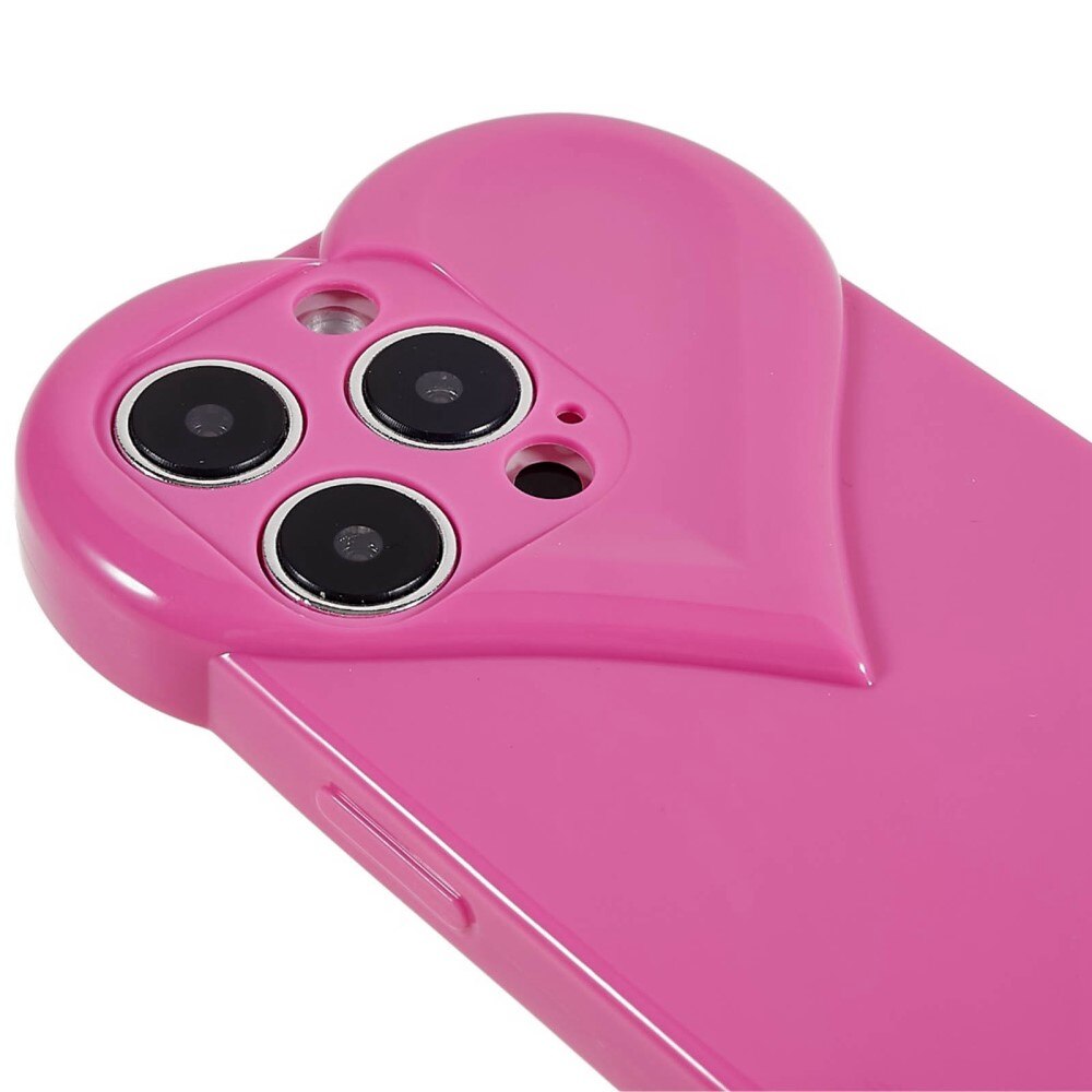 Funda TPU Corazón iPhone 14 Pro rosado