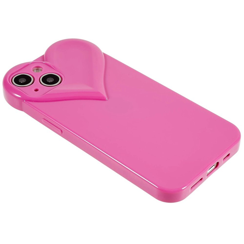 Funda TPU Corazón iPhone 14 rosado