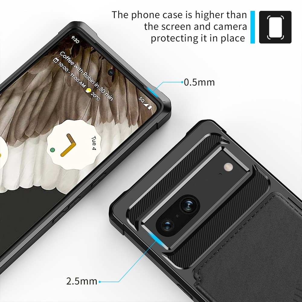 Funda con tarjetero Tough Multi-slot Google Pixel 7 Negro