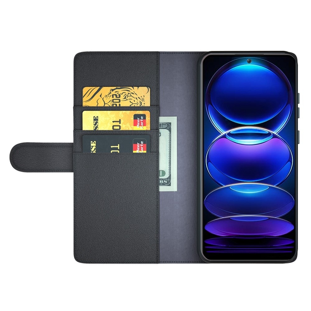 Funda de cuero genuino Xiaomi Redmi Note 12, Negro