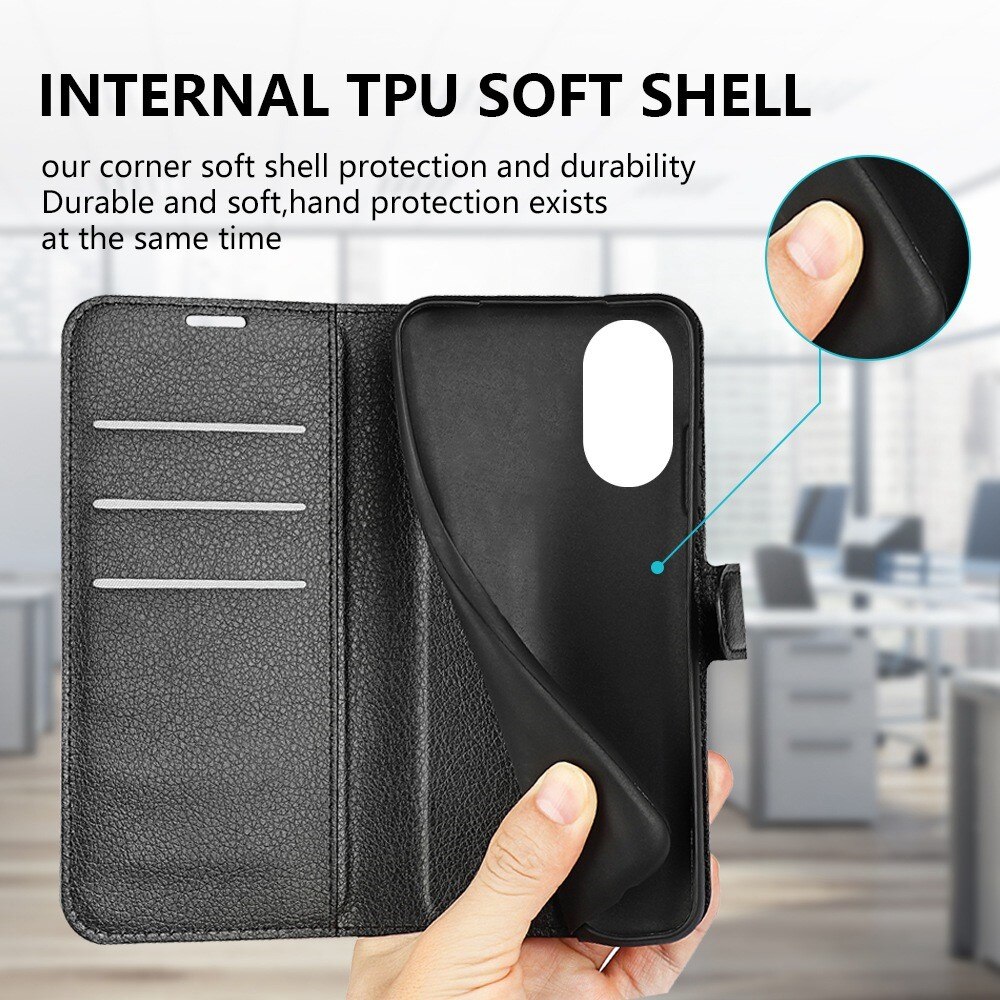 Funda cartera Oppo A17 Negro
