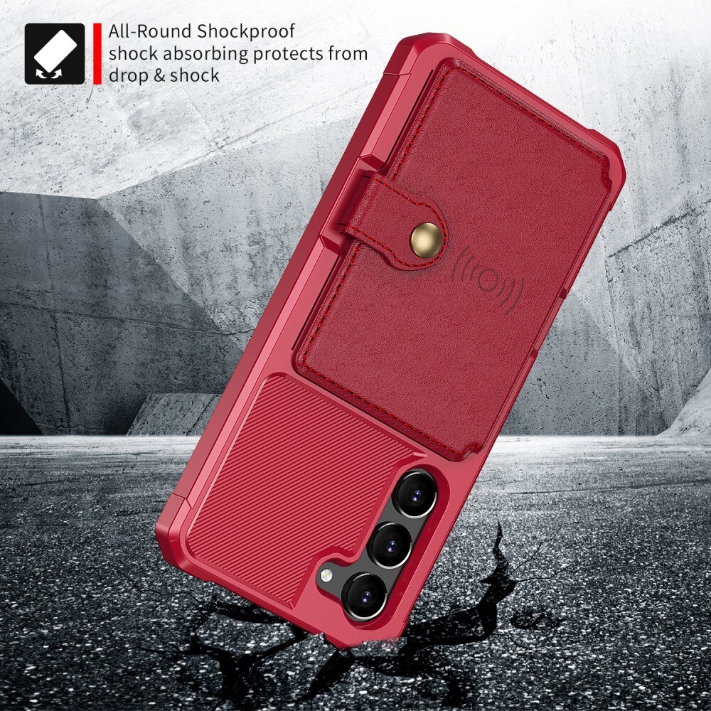 Funda con tarjetero Tough Multi-slot Samsung Galaxy S23 rojo