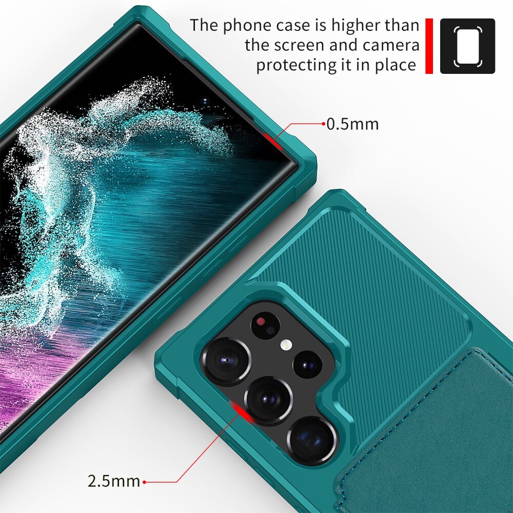 Funda con tarjetero Tough Multi-slot Samsung Galaxy S23 Ultra Verde