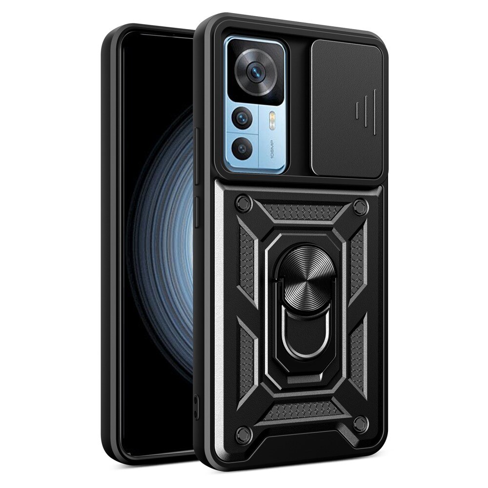 Funda híbrida Ring y Protector Cámara Xiaomi 12T Pro Negro