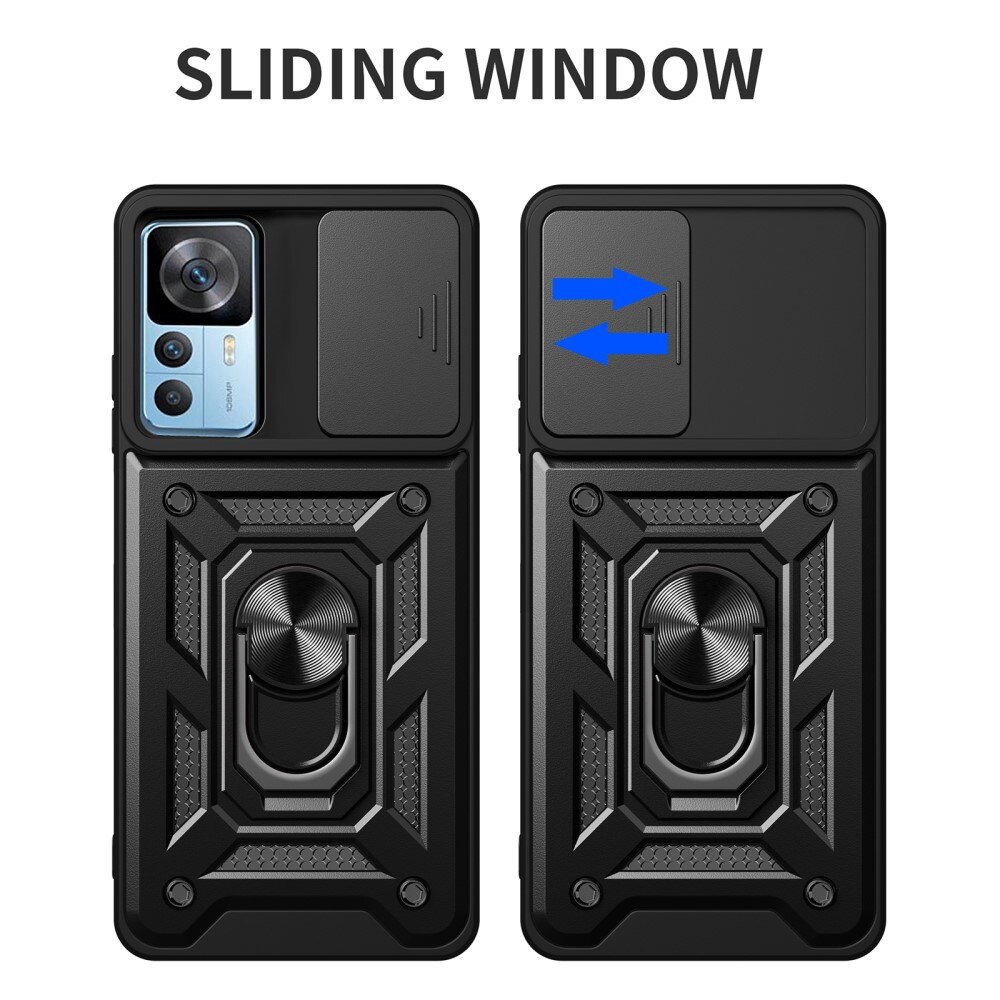 Funda híbrida Ring y Protector Cámara Xiaomi 12T Pro Negro