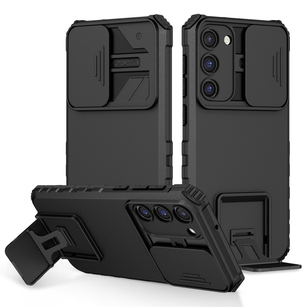 Funda Kickstand con Protector Cámara Samsung Galaxy S23 Negro