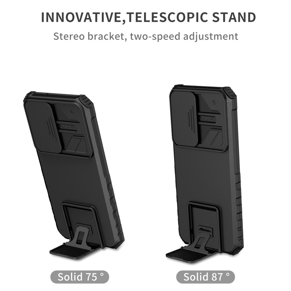 Funda Kickstand con Protector Cámara Samsung Galaxy S23 Negro