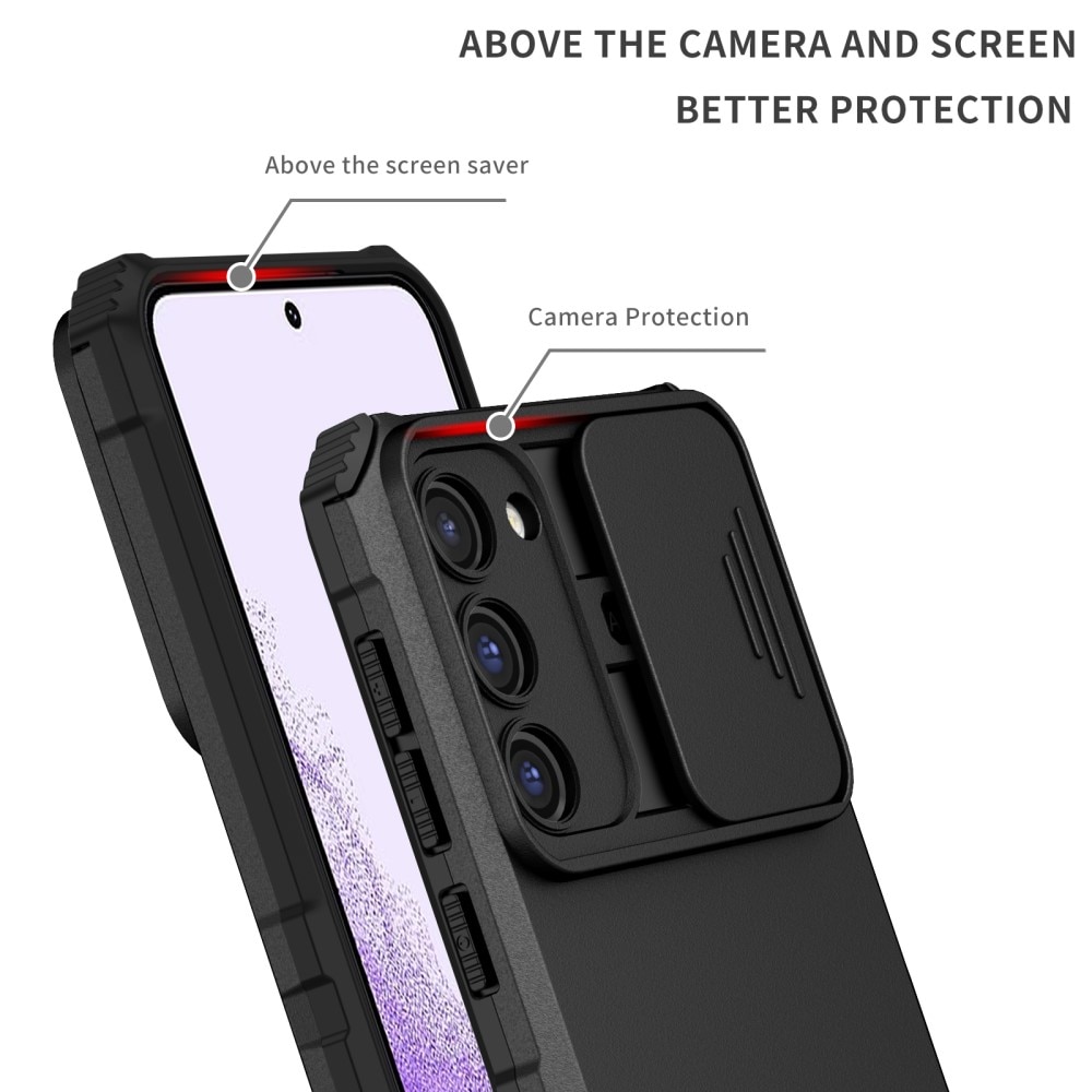 Funda Kickstand con Protector Cámara Samsung Galaxy S23 Negro