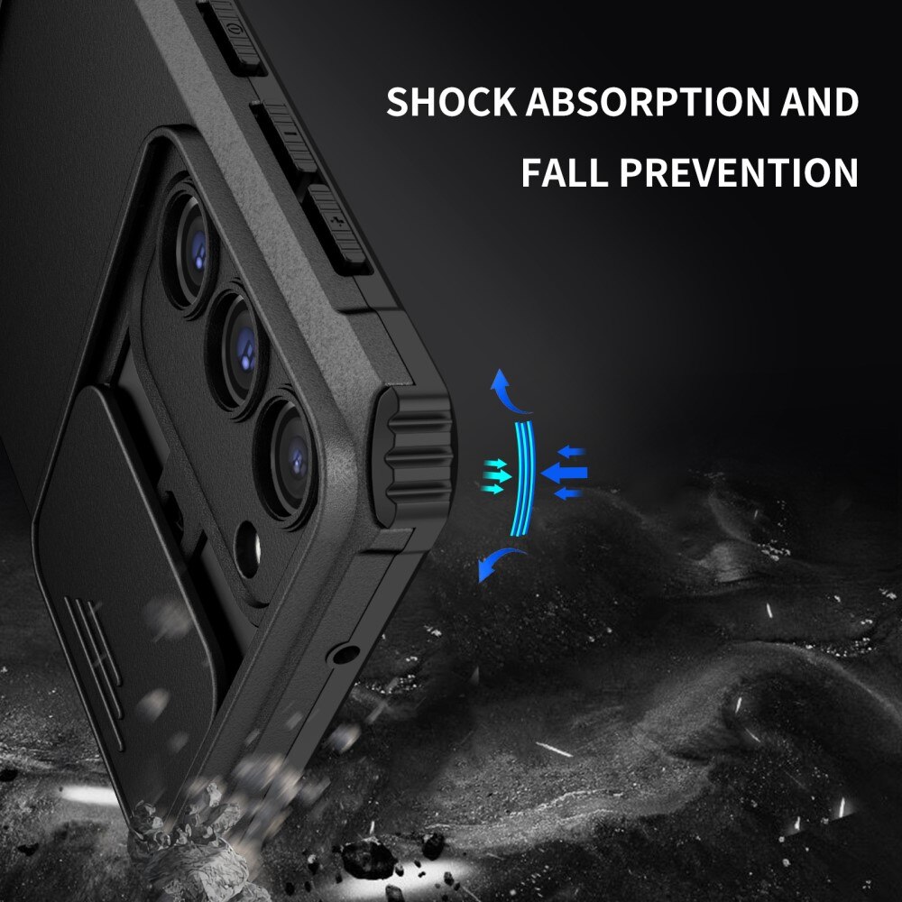 Funda Kickstand con Protector Cámara Samsung Galaxy S23 Negro