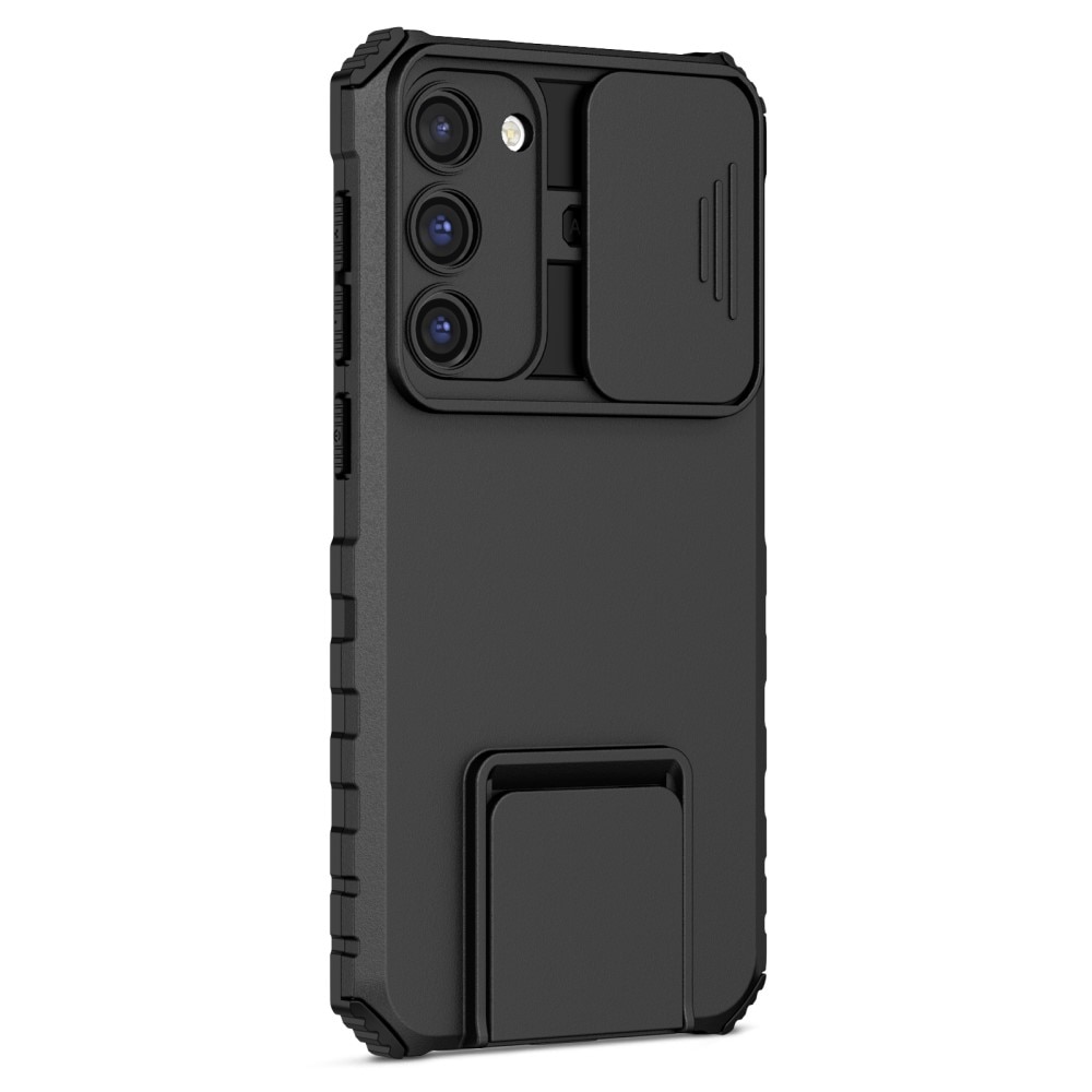 Funda Kickstand con Protector Cámara Samsung Galaxy S23 Plus Negro