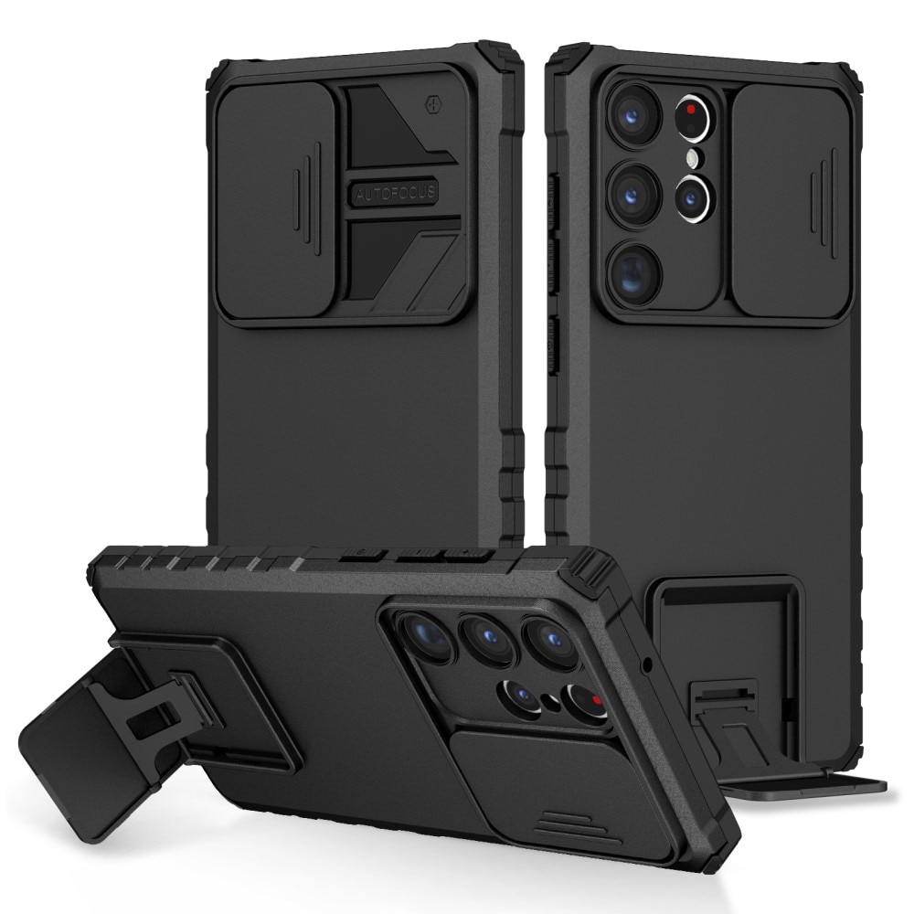 Funda Kickstand con Protector Cámara Samsung Galaxy S23 Ultra Negro