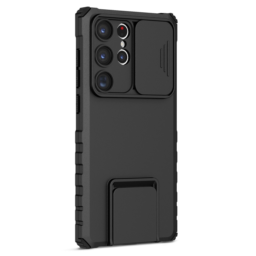 Funda Kickstand con Protector Cámara Samsung Galaxy S23 Ultra Negro