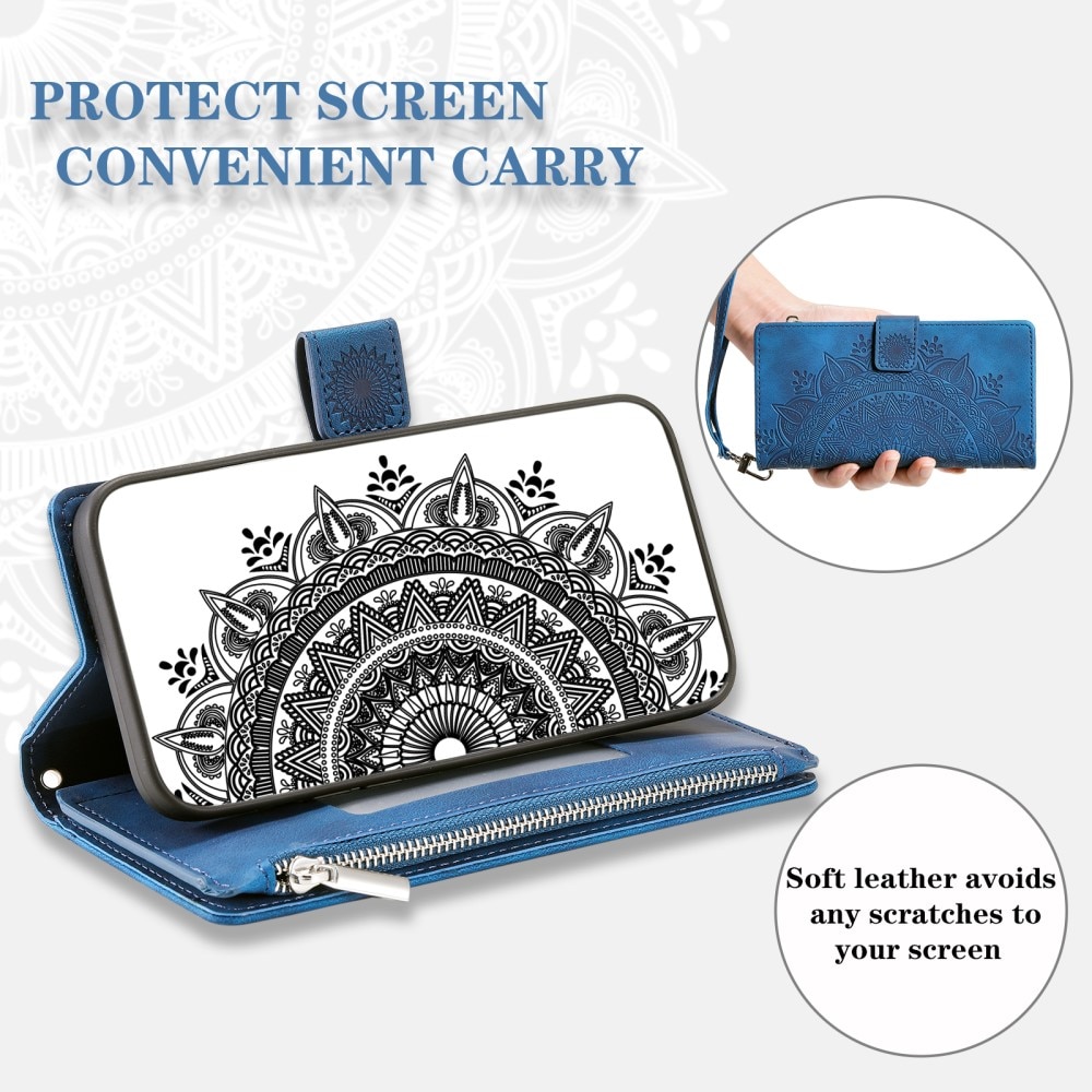 Funda Mandala tipo billetera Samsung Galaxy A54 azul