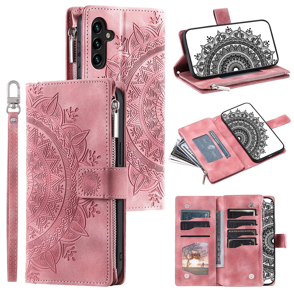 Funda Mandala tipo billetera Samsung Galaxy A54 rosado