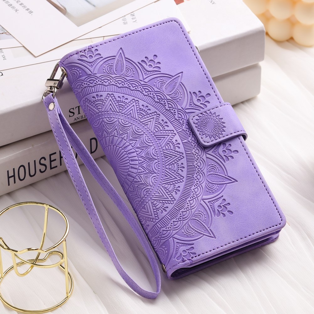 Funda Mandala tipo billetera Samsung Galaxy A54 violeta