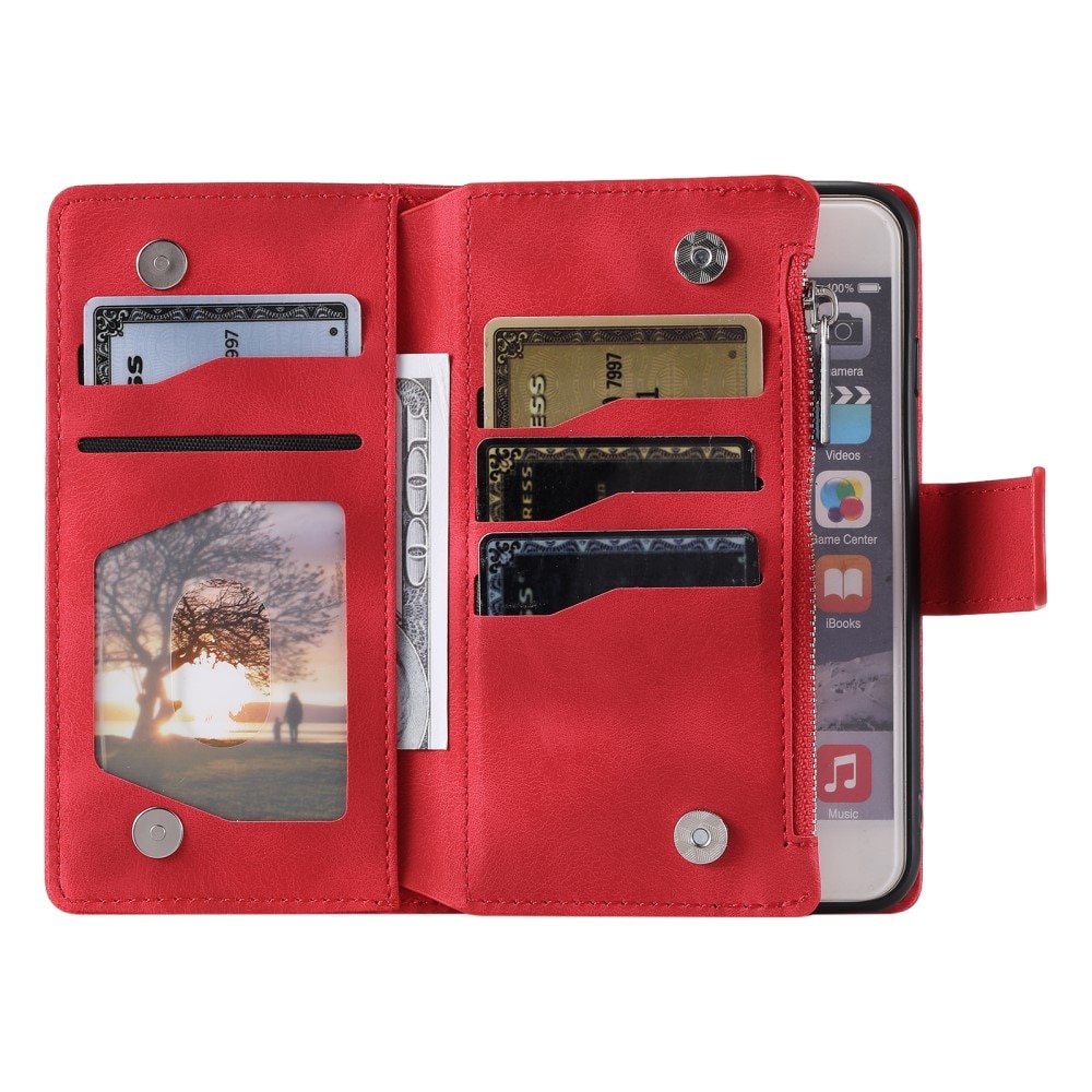 Funda Mandala tipo billetera iPhone 12 Mini rojo