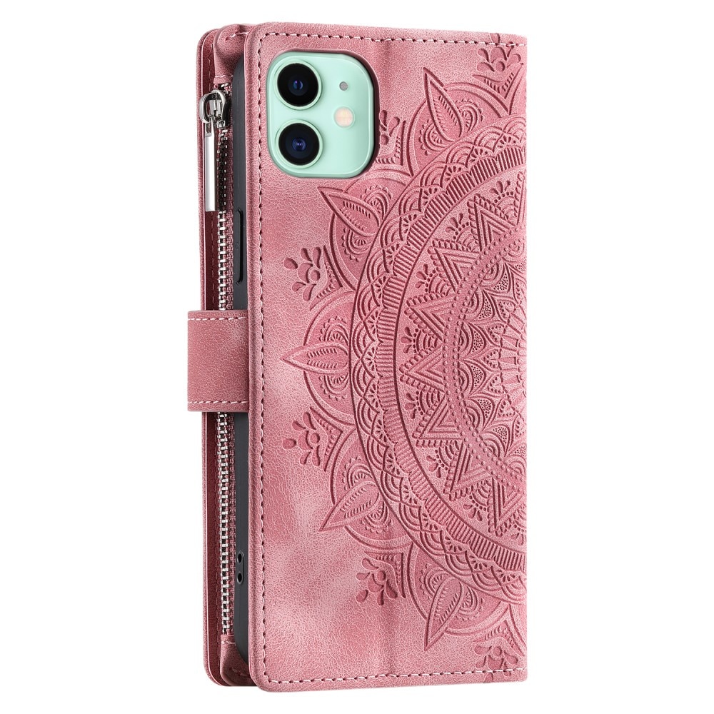 Funda Mandala tipo billetera iPhone 12 Mini rosado