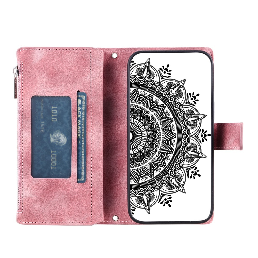 Funda Mandala tipo billetera iPhone 12 Mini rosado