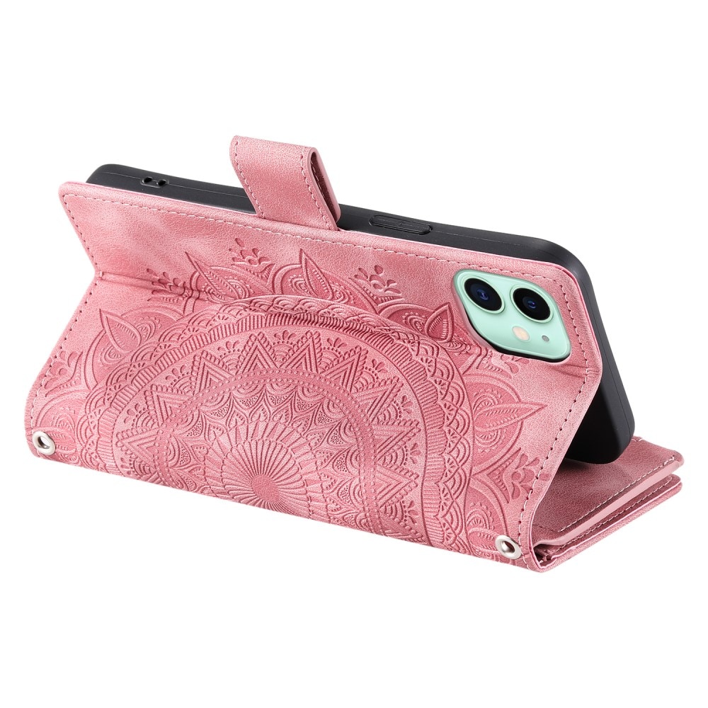 Funda Mandala tipo billetera iPhone 12 Mini rosado