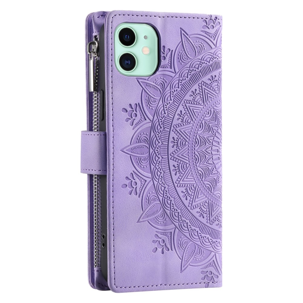 Funda Mandala tipo billetera iPhone 12 Mini violeta