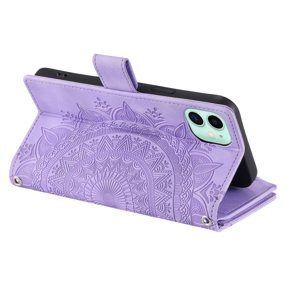 Funda Mandala tipo billetera iPhone 12 Mini violeta