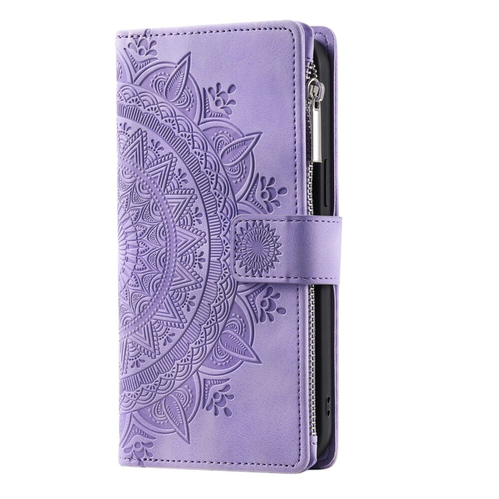 Funda Mandala tipo billetera iPhone 12 Mini violeta