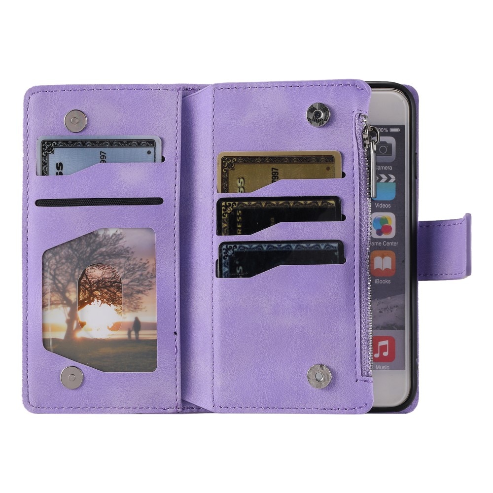 Funda Mandala tipo billetera iPhone 13 Mini violeta