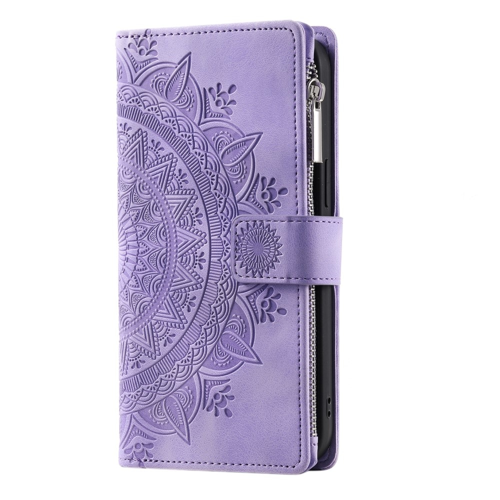 Funda Mandala tipo billetera iPhone 13 Mini violeta