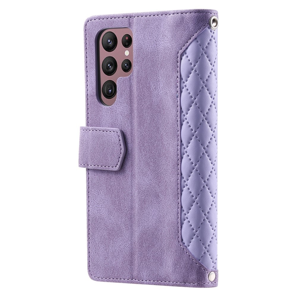 Funda acolchada tipo billetera Samsung Galaxy S23 Ultra violeta