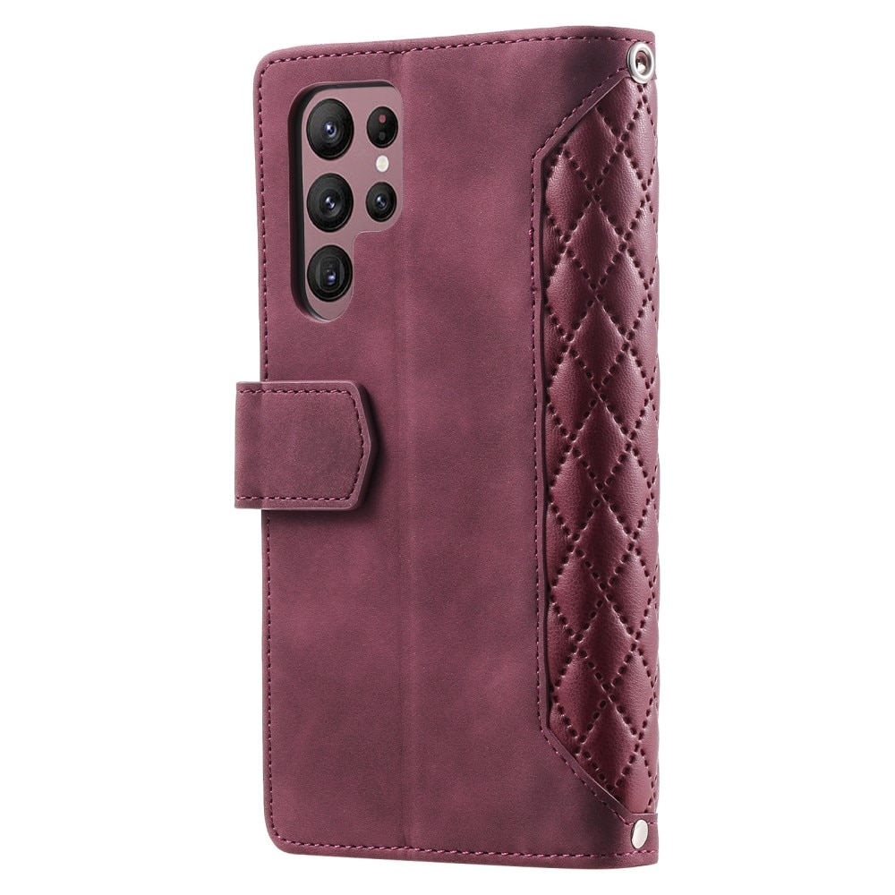 Funda acolchada tipo billetera Samsung Galaxy S23 Ultra Rojo