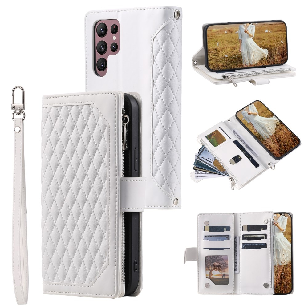 Funda acolchada tipo billetera Samsung Galaxy S23 Ultra blanco