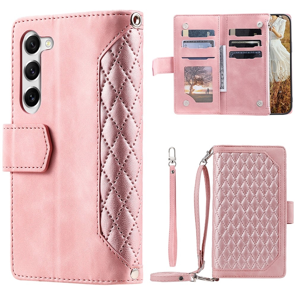 Funda acolchada tipo billetera Samsung Galaxy S23 Rosa