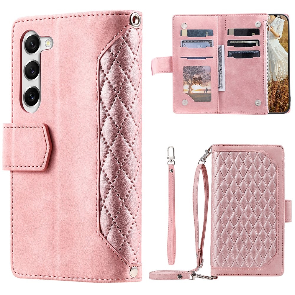 Funda acolchada tipo billetera Samsung Galaxy S23 rosado