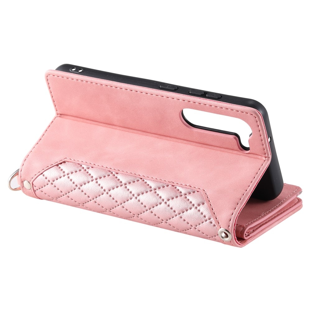 Funda acolchada tipo billetera Samsung Galaxy S23 Rosa