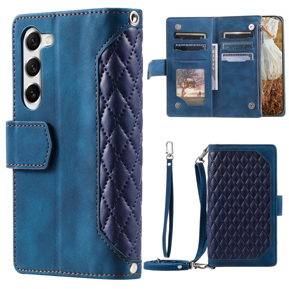 Funda acolchada tipo billetera Samsung Galaxy S23 Plus azul