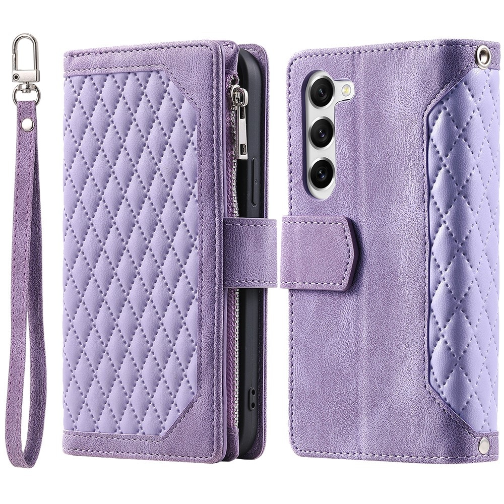 Funda acolchada tipo billetera Samsung Galaxy S23 Plus violeta