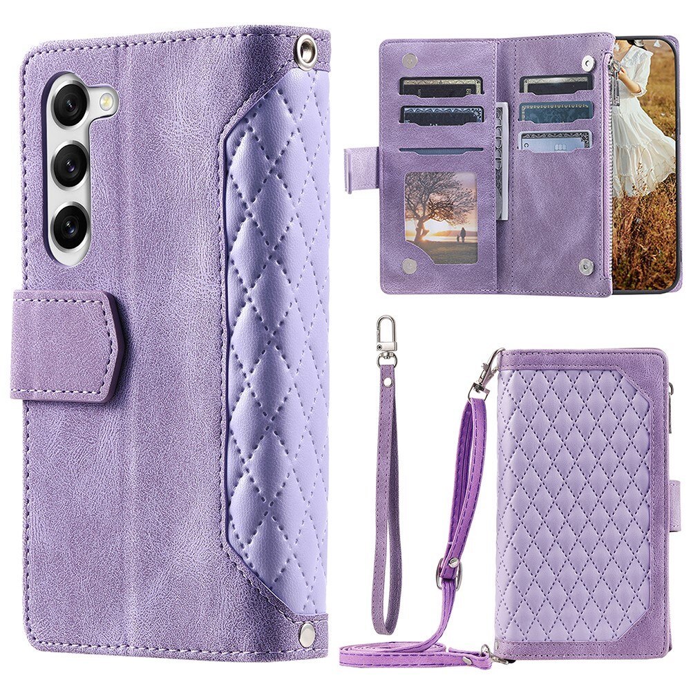 Funda acolchada tipo billetera Samsung Galaxy S23 Plus violeta