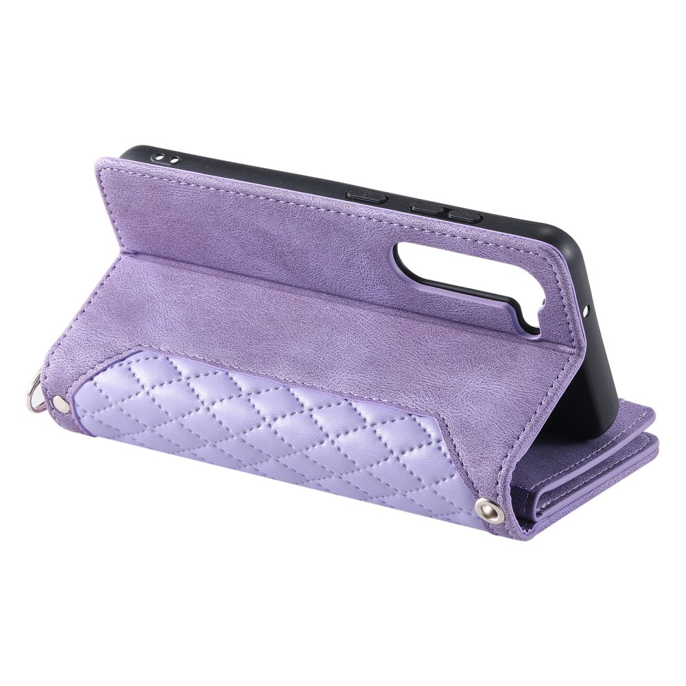 Funda acolchada tipo billetera Samsung Galaxy S23 Plus Púrpura