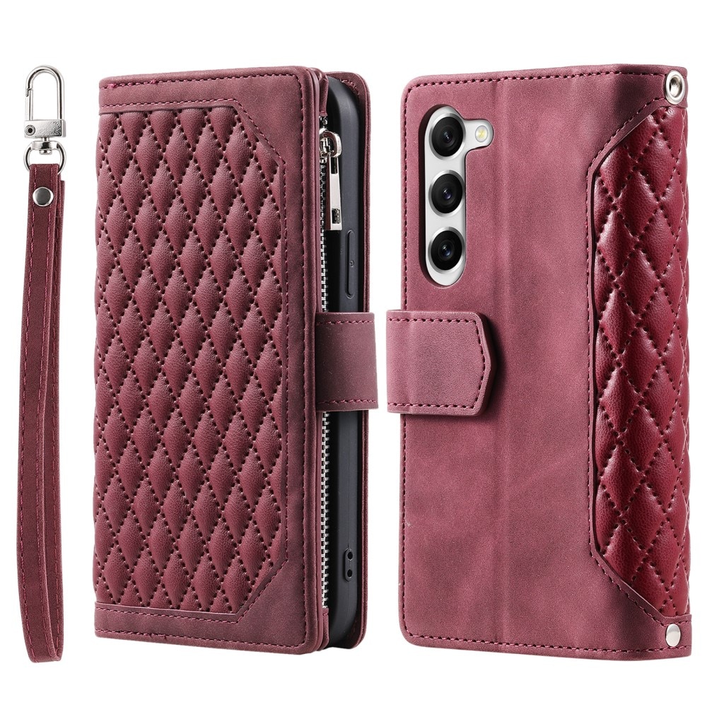 Funda acolchada tipo billetera Samsung Galaxy S23 Plus Rojo