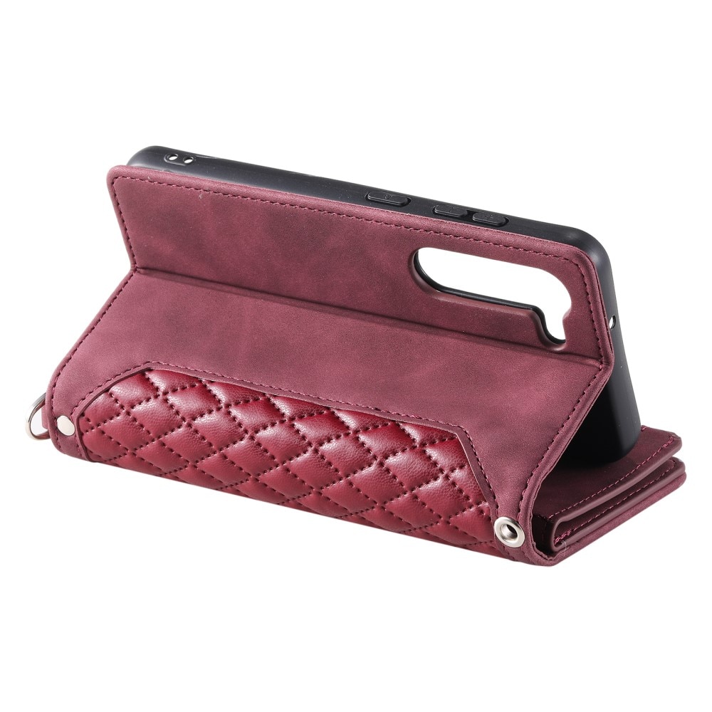 Funda acolchada tipo billetera Samsung Galaxy S23 Plus Rojo