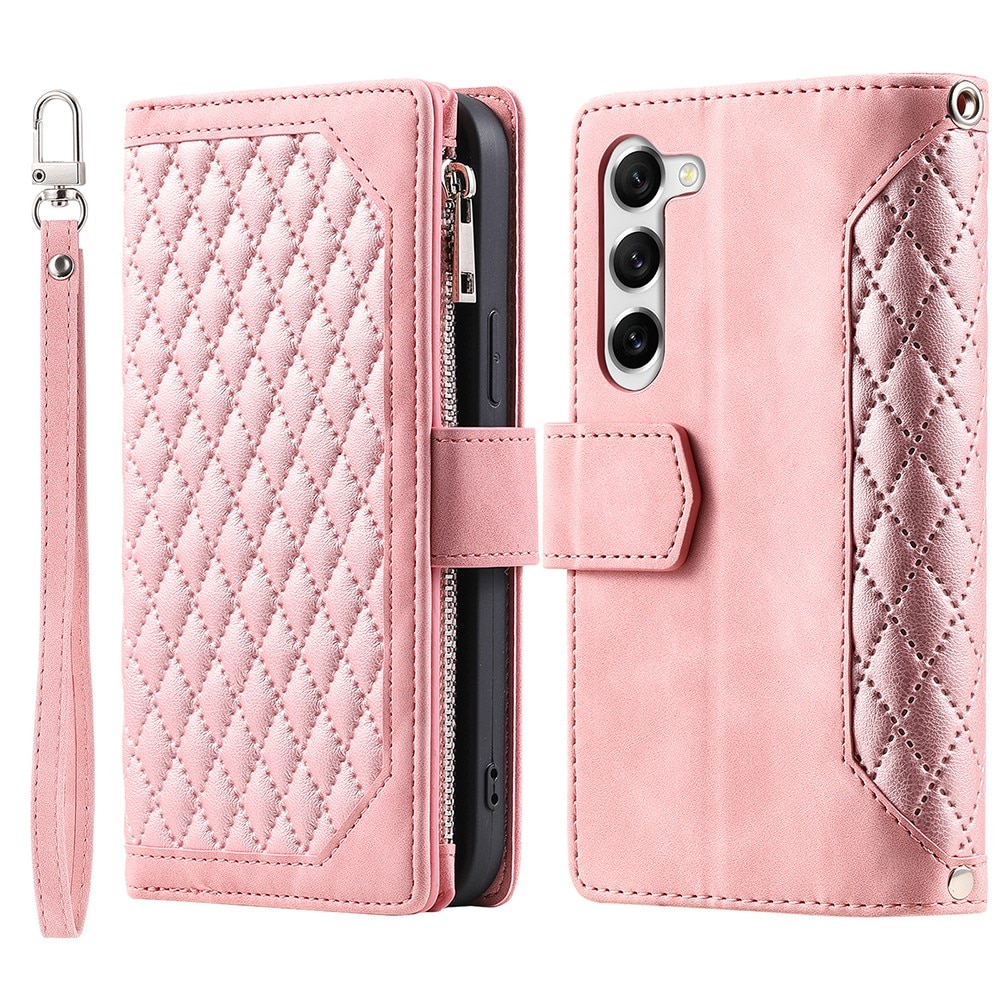 Funda acolchada tipo billetera Samsung Galaxy S23 Plus rosado