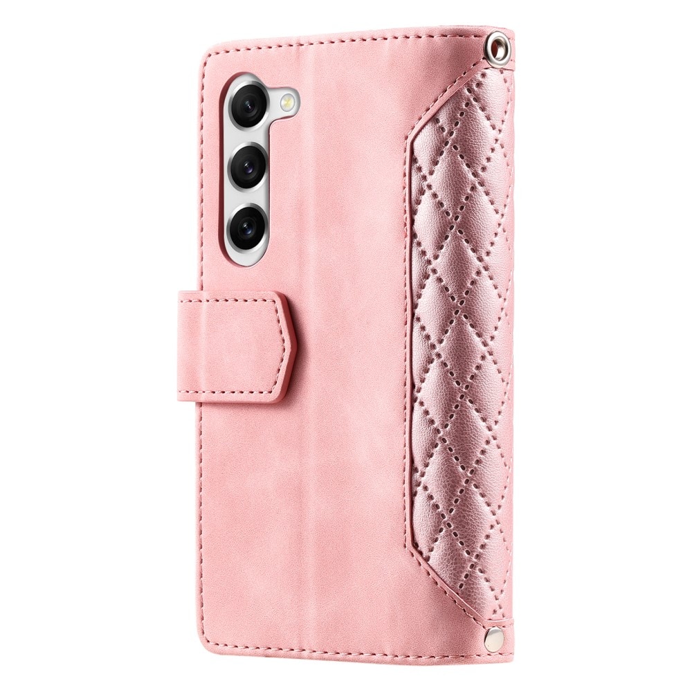 Funda acolchada tipo billetera Samsung Galaxy S23 Plus rosado