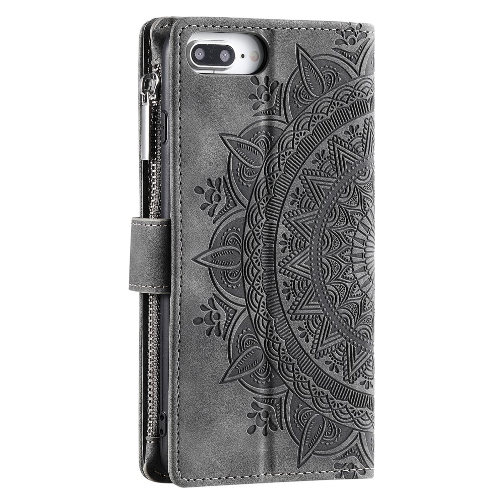 Funda Mandala tipo billetera iPhone 7 Plus/8 Plus gris