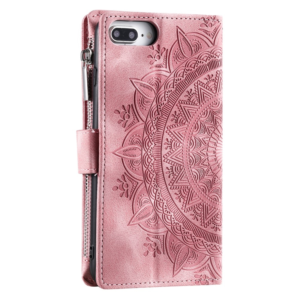 Funda Mandala tipo billetera iPhone 7 Plus/8 Plus rosado