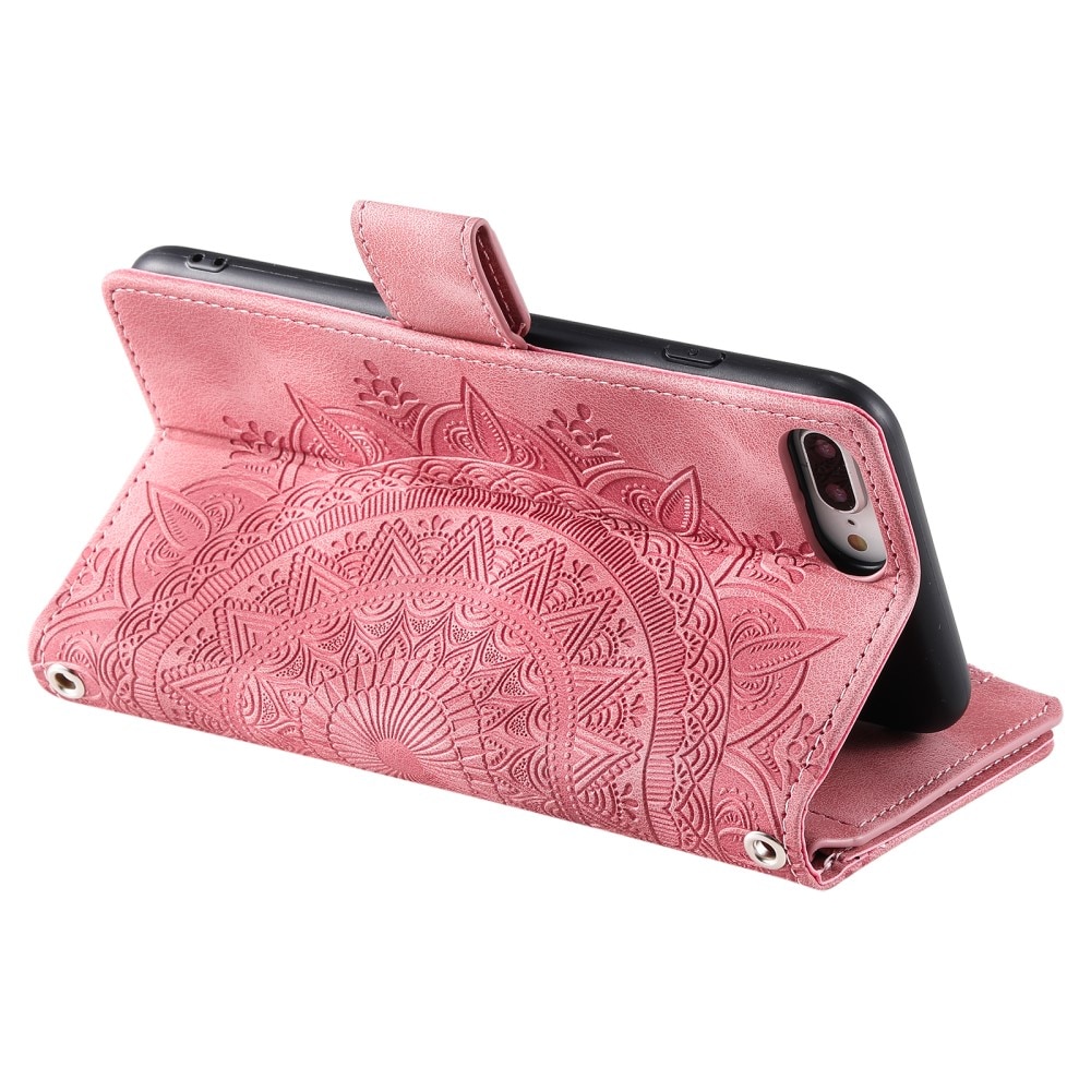 Funda Mandala tipo billetera iPhone 7 Plus/8 Plus rosado