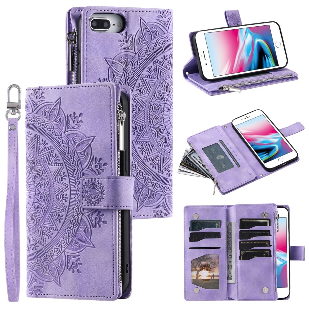 Funda Mandala tipo billetera iPhone 7 Plus/8 Plus violeta