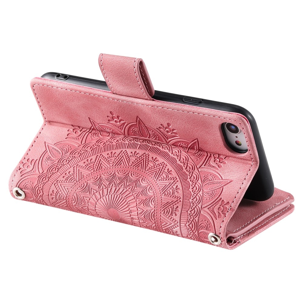 Funda Mandala tipo billetera iPhone SE (2020) rosado