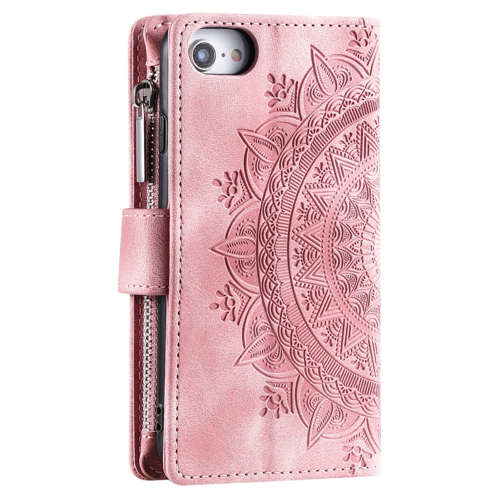 Funda Mandala tipo billetera iPhone SE (2022) rosado