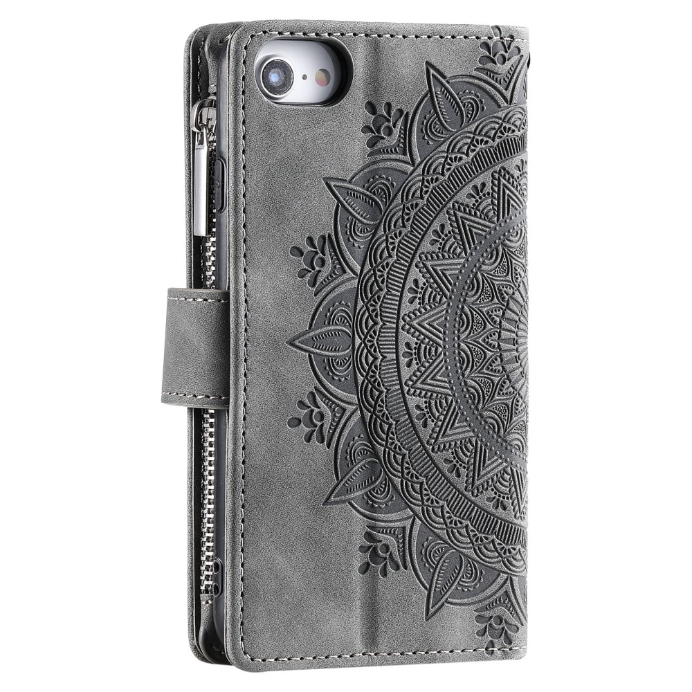 Funda Mandala tipo billetera iPhone 8 gris